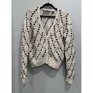 80's Vintage Liz Claiborne Collection Silk & Cotton Button Up Cardigan, Large
